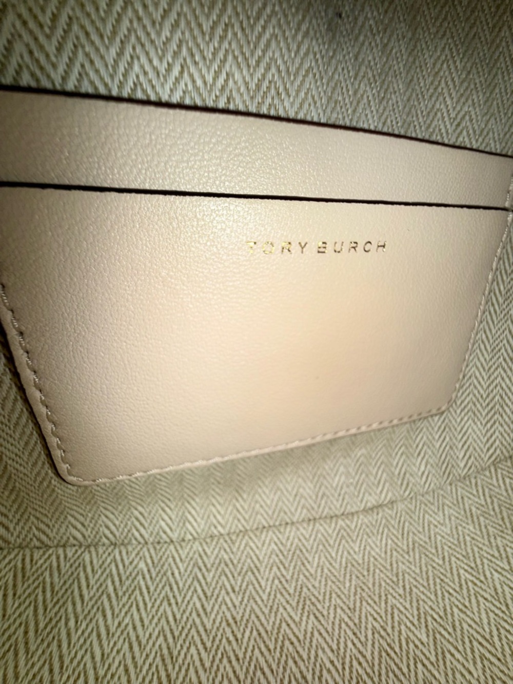 Tory Burch Cream Mini Fleming Crescent Bag with Gold Chain - Picture 13 of 17